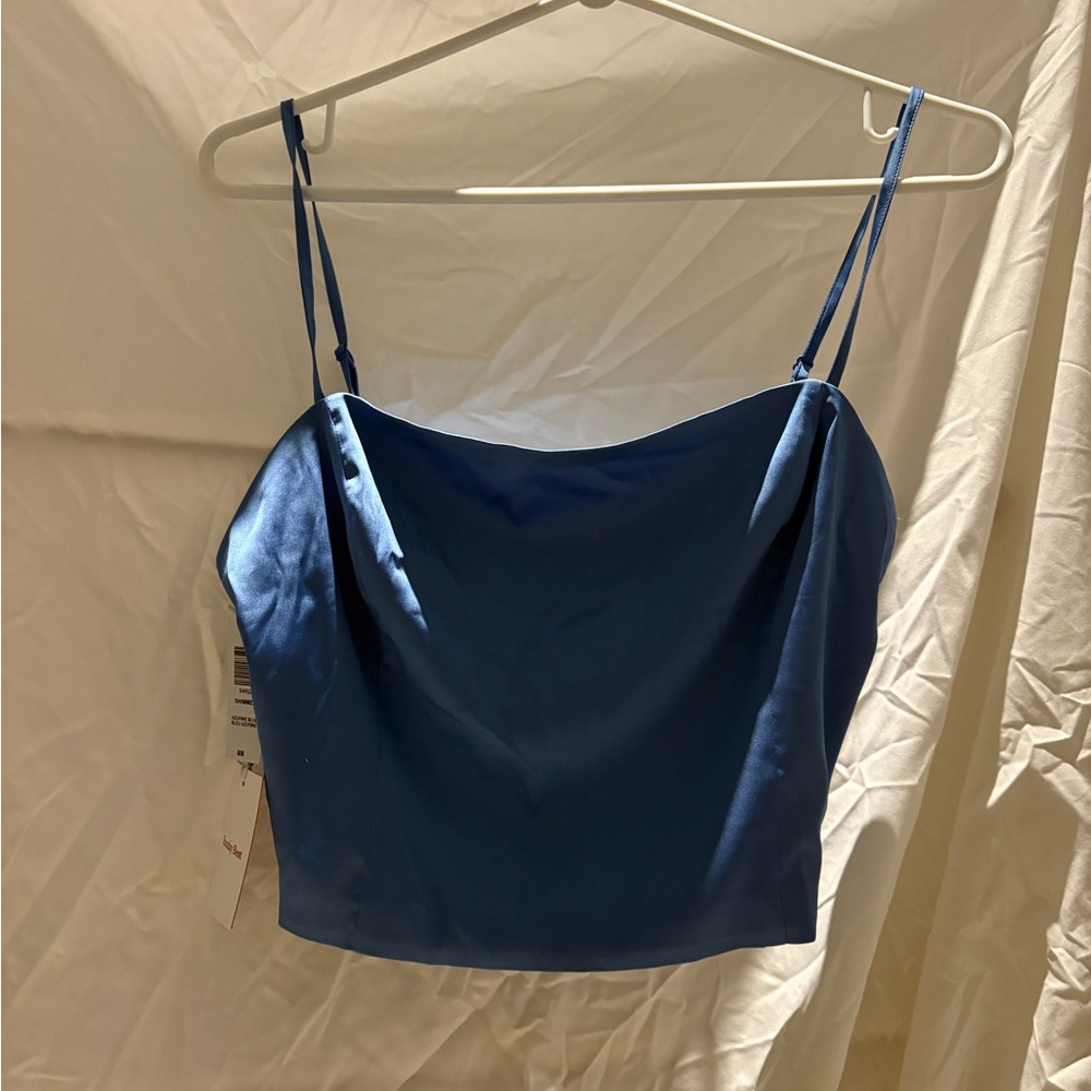Satin Blue Aritiza Sunday Best Top